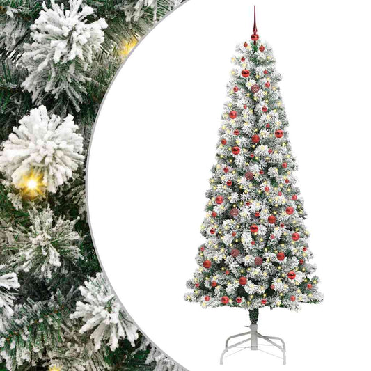 Künstlicher klappbarer Weihnachtsbaum Grün und Weiß 240 cm