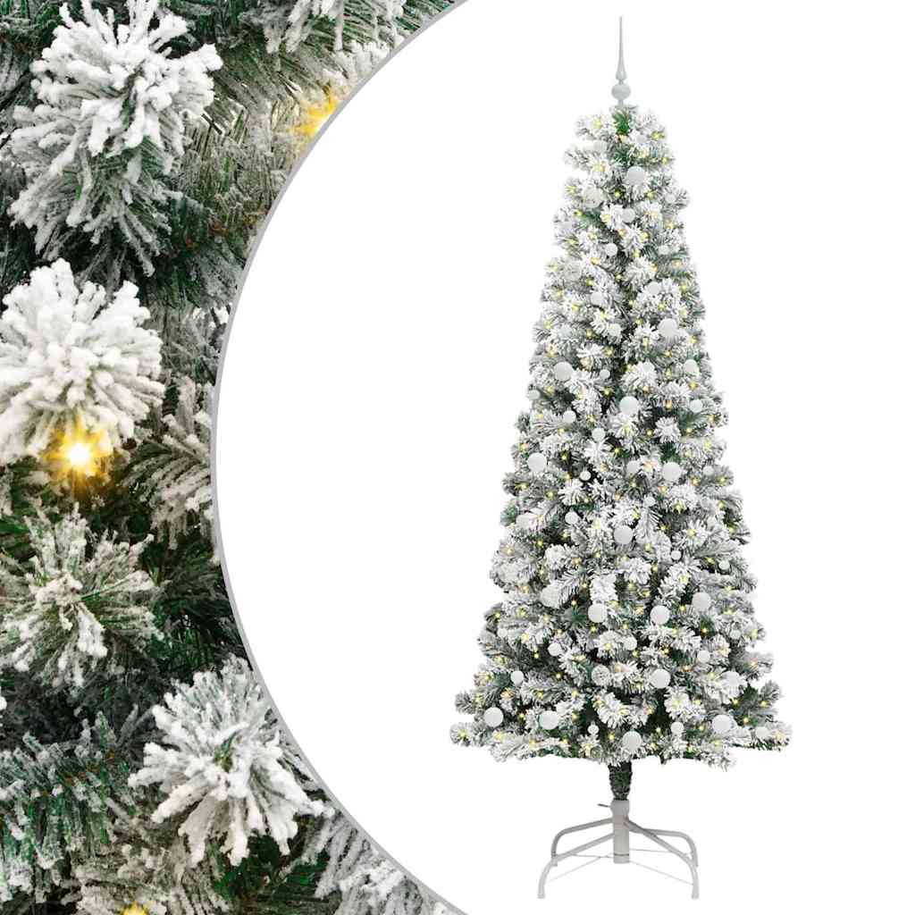 Künstlicher klappbarer Weihnachtsbaum Grün und Weiß 240 cm