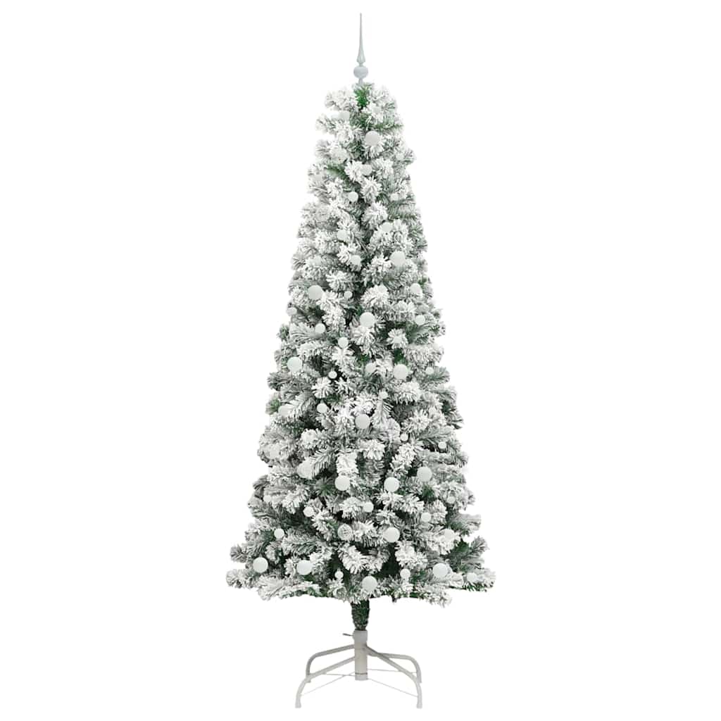 Künstlicher klappbarer Weihnachtsbaum Grün und Weiß 240 cm