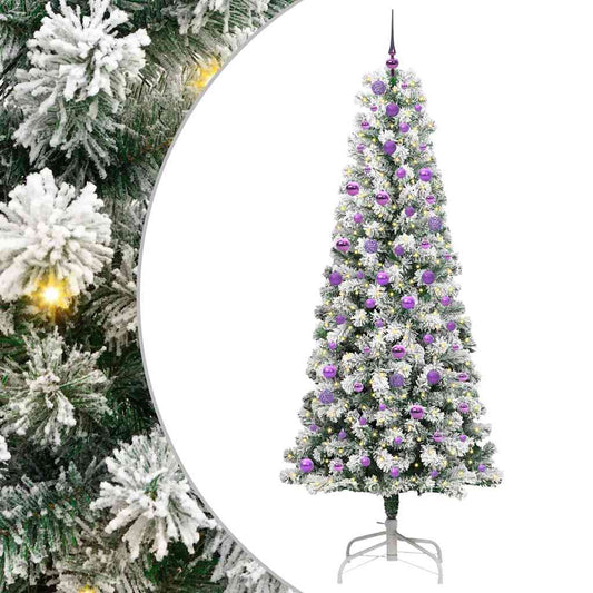 Künstlicher klappbarer Weihnachtsbaum Grün und Weiß 240 cm
