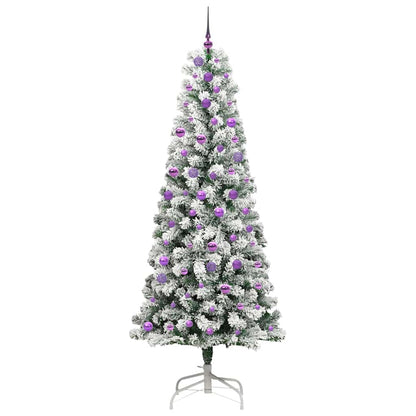 Künstlicher klappbarer Weihnachtsbaum Grün und Weiß 240 cm