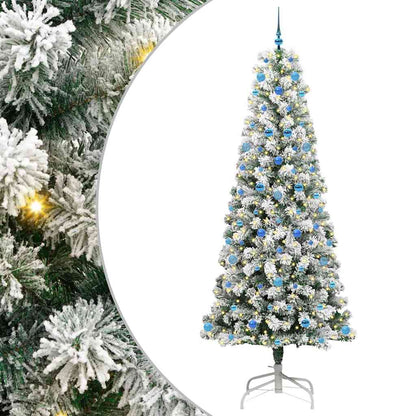 Künstlicher klappbarer Weihnachtsbaum Grün und Weiß 240 cm