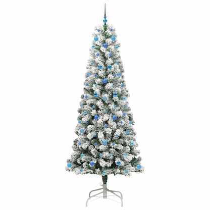 Künstlicher klappbarer Weihnachtsbaum Grün und Weiß 240 cm