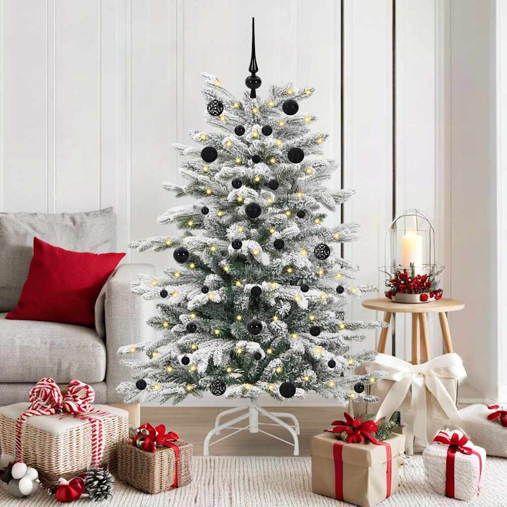 Albero di Natale artificiale pieghevole, bianco, 150 cm, PE e PVC