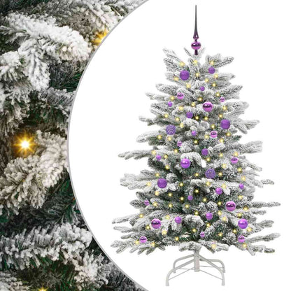 Albero di Natale artificiale pieghevole, bianco, 150 cm, PE e PVC