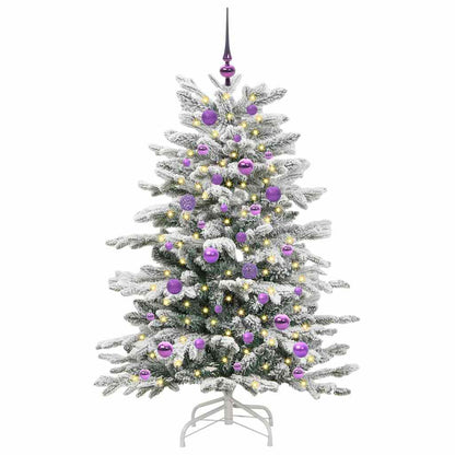 Albero di Natale artificiale pieghevole, bianco, 150 cm, PE e PVC