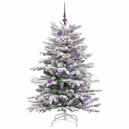 Albero di Natale artificiale pieghevole, bianco, 150 cm, PE e PVC