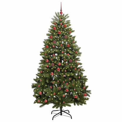 Albero di Natale artificiale, verde, 210 cm, PVC e metallo