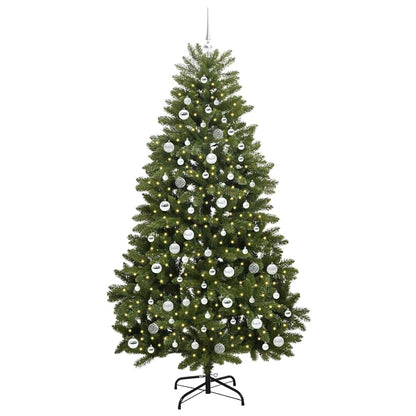 Albero di Natale artificiale, verde, 210 cm, PVC e metallo
