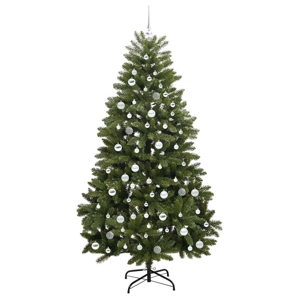 Albero di Natale artificiale, verde, 210 cm, PVC e metallo