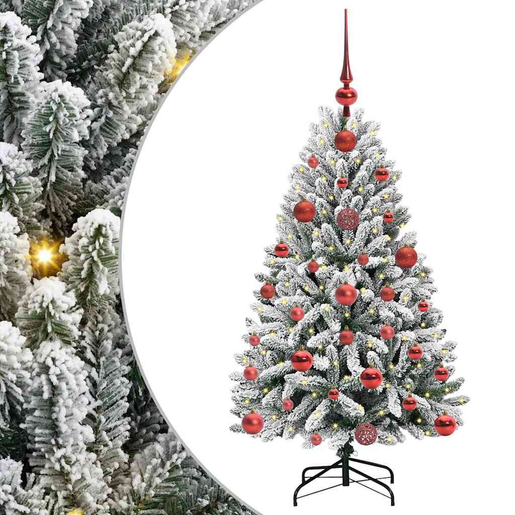 Künstlicher Weihnachtsbaum Grün und Weiß 120 cm PVC und Metall