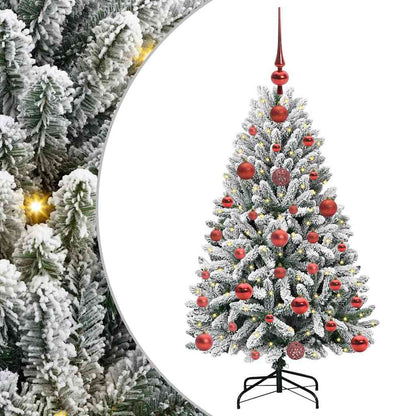 Künstlicher Weihnachtsbaum Grün und Weiß 120 cm PVC und Metall