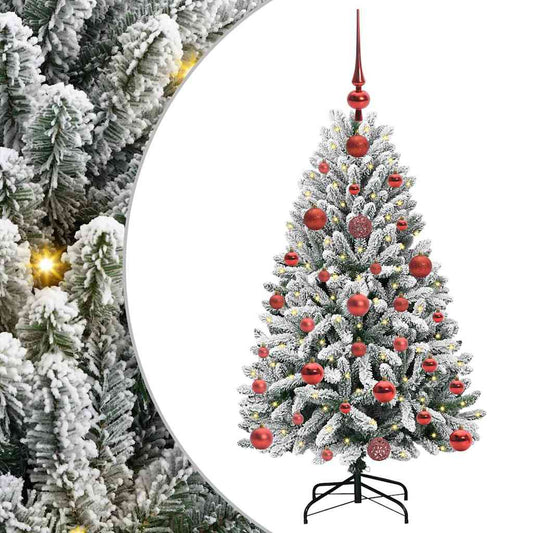 Künstlicher Weihnachtsbaum Grün und Weiß 120 cm PVC und Metall