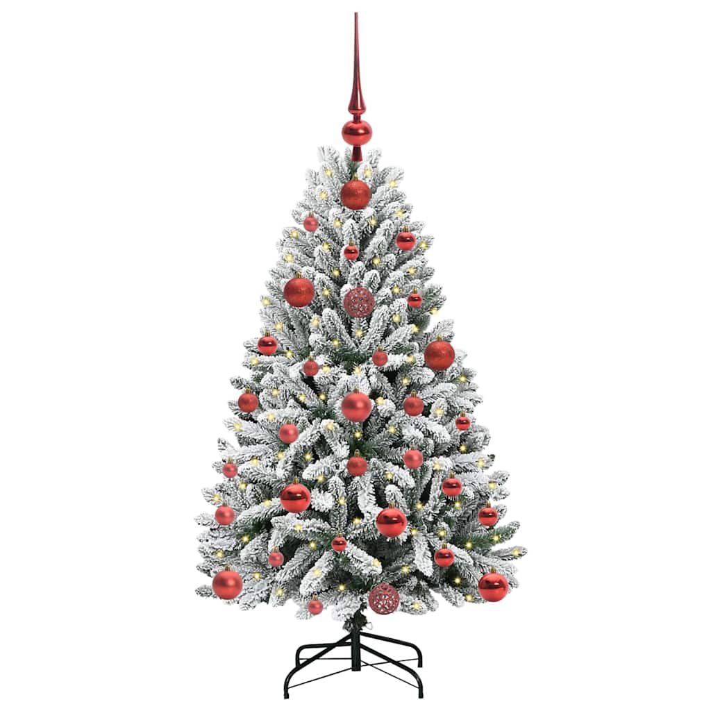 Künstlicher Weihnachtsbaum Grün und Weiß 120 cm PVC und Metall