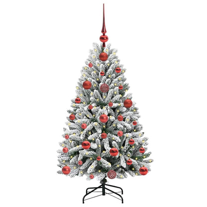 Künstlicher Weihnachtsbaum Grün und Weiß 120 cm PVC und Metall