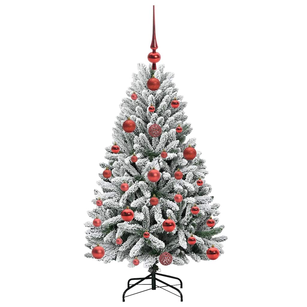 Künstlicher Weihnachtsbaum Grün und Weiß 120 cm PVC und Metall