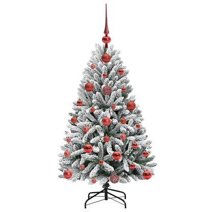 Künstlicher Weihnachtsbaum Grün und Weiß 120 cm PVC und Metall