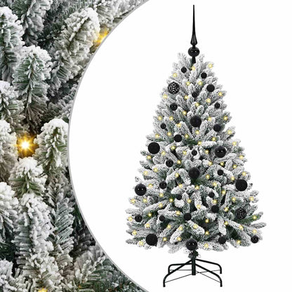 Künstlicher Weihnachtsbaum Grün und Weiß 120 cm PVC und Metall