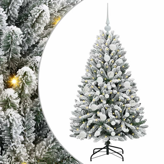 Künstlicher Weihnachtsbaum Grün und Weiß 120 cm PVC und Metall