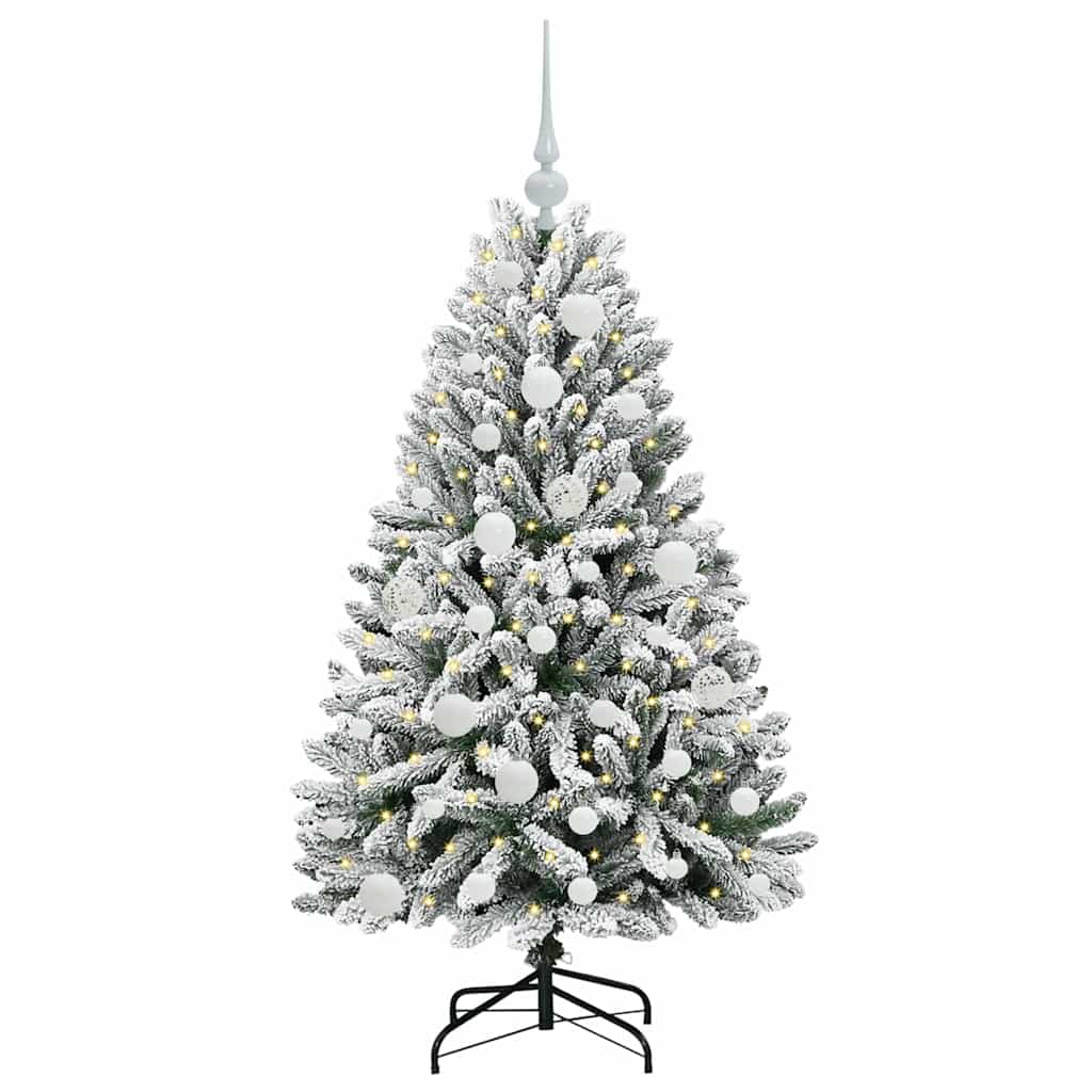 Künstlicher Weihnachtsbaum Grün und Weiß 120 cm PVC und Metall