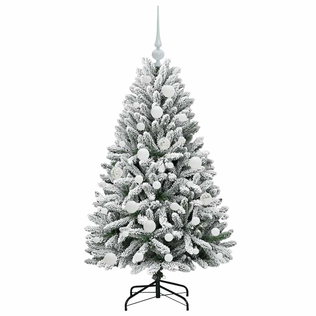 Künstlicher Weihnachtsbaum Grün und Weiß 120 cm PVC und Metall