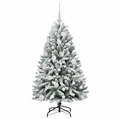 Künstlicher Weihnachtsbaum Grün und Weiß 120 cm PVC und Metall