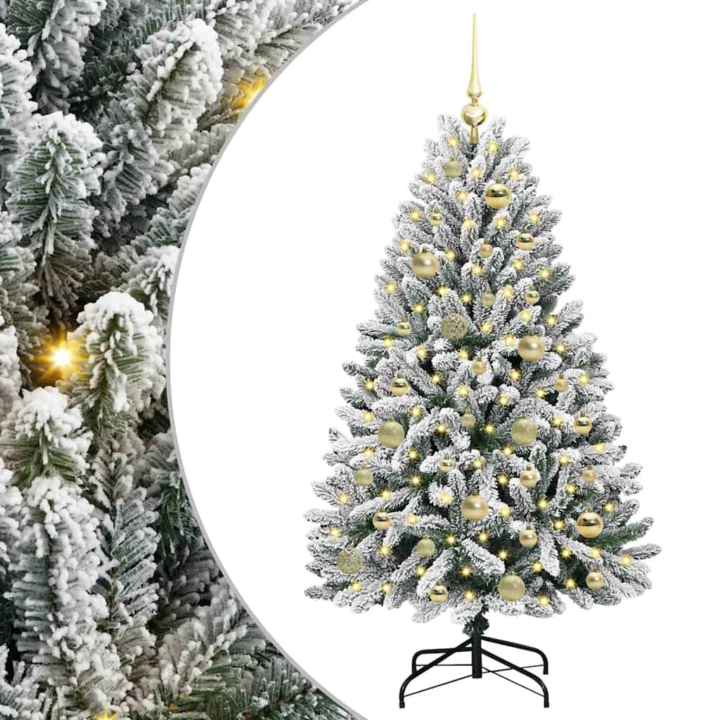 Künstlicher Weihnachtsbaum Grün und Weiß 120 cm PVC und Metall
