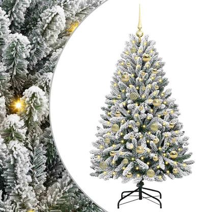 Künstlicher Weihnachtsbaum Grün und Weiß 120 cm PVC und Metall