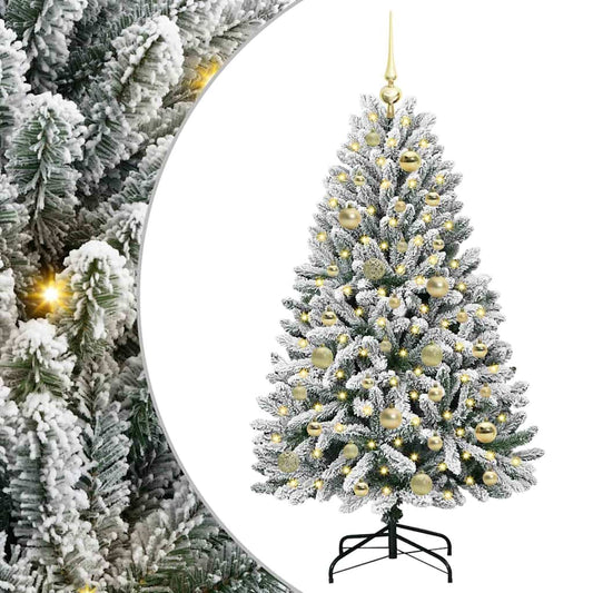 Künstlicher Weihnachtsbaum Grün und Weiß 120 cm PVC und Metall