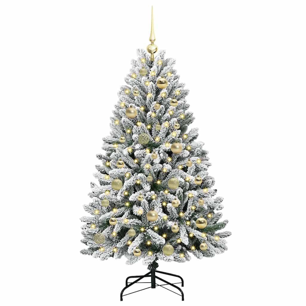 Künstlicher Weihnachtsbaum Grün und Weiß 120 cm PVC und Metall