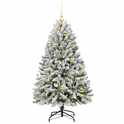 Künstlicher Weihnachtsbaum Grün und Weiß 120 cm PVC und Metall