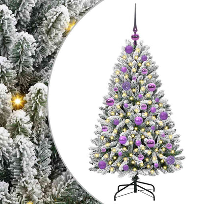 Künstlicher Weihnachtsbaum Grün und Weiß 120 cm PVC und Metall