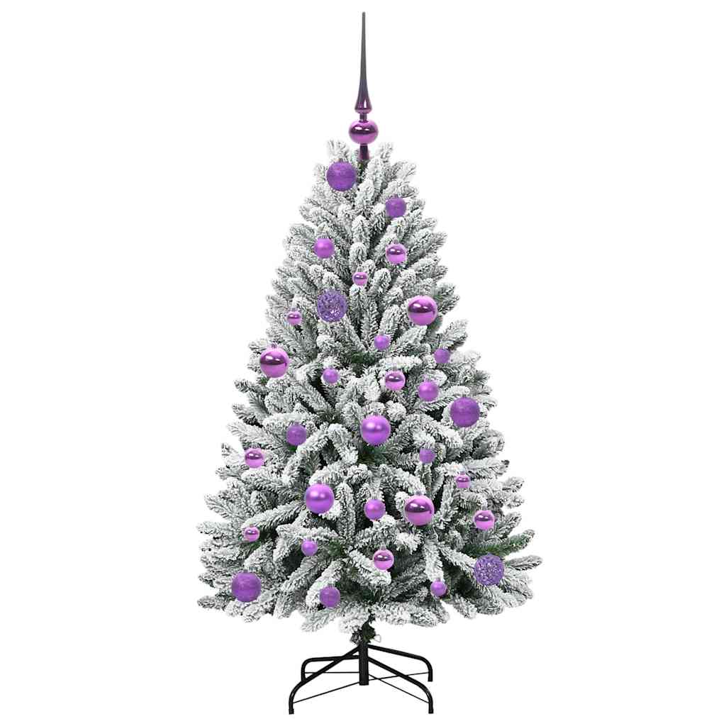 Künstlicher Weihnachtsbaum Grün und Weiß 120 cm PVC und Metall