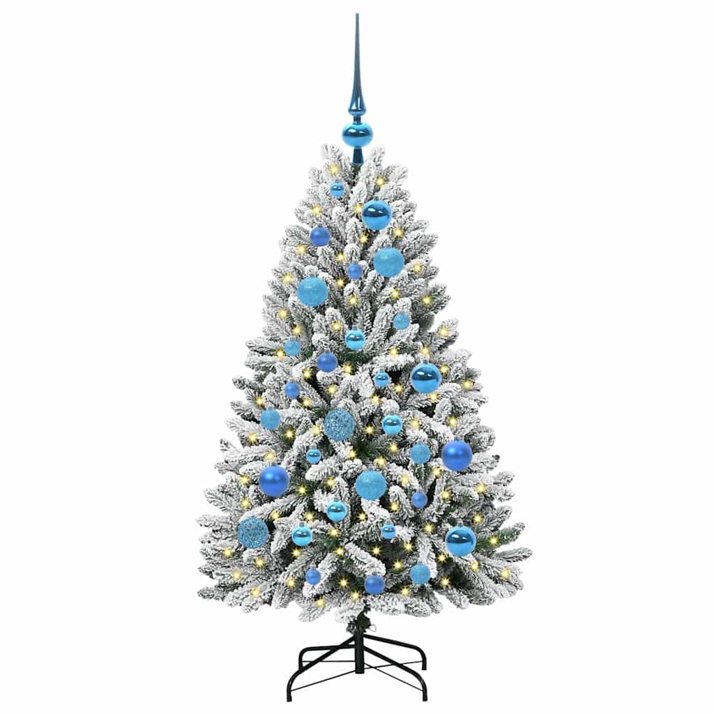 Künstlicher Weihnachtsbaum Grün und Weiß 120 cm PVC und Metall