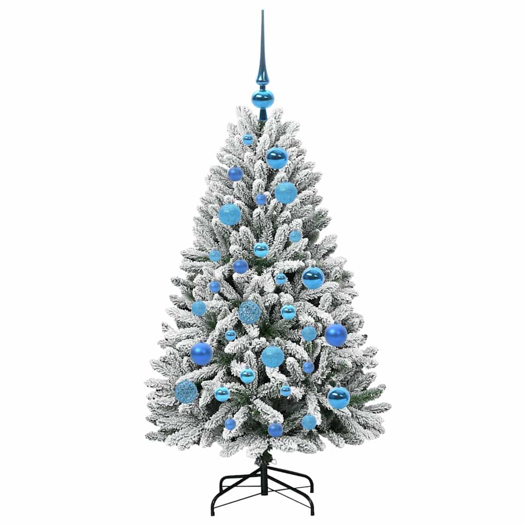 Künstlicher Weihnachtsbaum Grün und Weiß 120 cm PVC und Metall