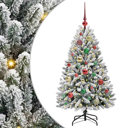 Künstlicher Weihnachtsbaum Grün und Weiß 120 cm PVC und Metall