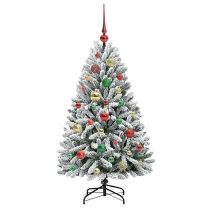 Künstlicher Weihnachtsbaum Grün und Weiß 120 cm PVC und Metall
