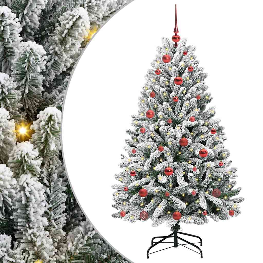 Künstlicher Weihnachtsbaum Grün und Weiß 150 cm PVC und Metall