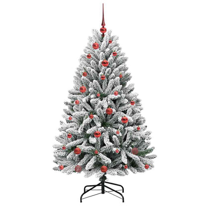 Künstlicher Weihnachtsbaum Grün und Weiß 150 cm PVC und Metall