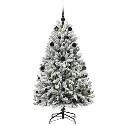 Künstlicher Weihnachtsbaum Grün und Weiß 150 cm PVC und Metall