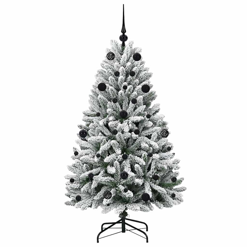 Künstlicher Weihnachtsbaum Grün und Weiß 150 cm PVC und Metall