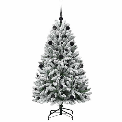 Künstlicher Weihnachtsbaum Grün und Weiß 150 cm PVC und Metall
