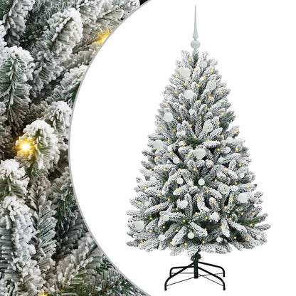 Künstlicher Weihnachtsbaum Grün und Weiß 150 cm PVC und Metall