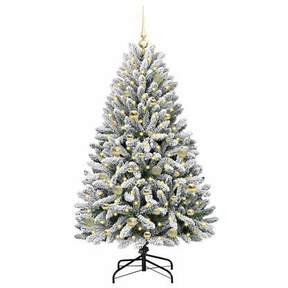 Künstlicher Weihnachtsbaum Grün und Weiß 150 cm PVC und Metall