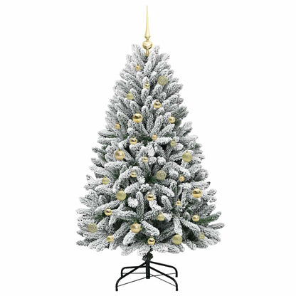Künstlicher Weihnachtsbaum Grün und Weiß 150 cm PVC und Metall