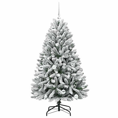 Künstlicher Weihnachtsbaum Grün und Weiß 150 cm PVC und Metall
