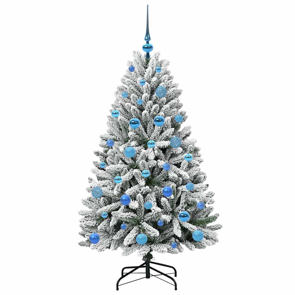 Künstlicher Weihnachtsbaum Grün und Weiß 150 cm PVC und Metall