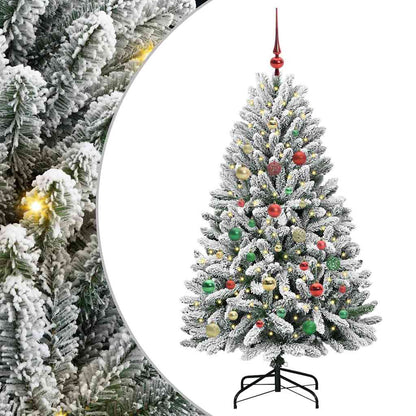 Künstlicher Weihnachtsbaum Grün und Weiß 150 cm PVC und Metall