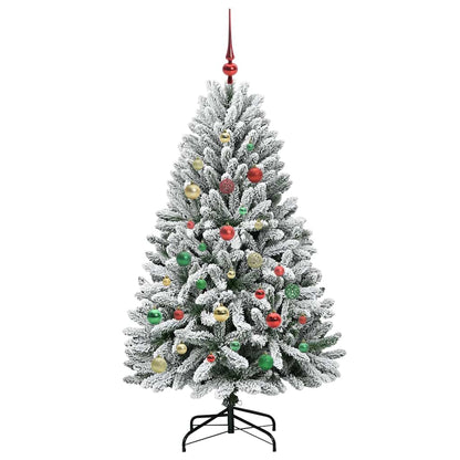 Künstlicher Weihnachtsbaum Grün und Weiß 150 cm PVC und Metall