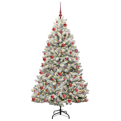 Künstlicher Weihnachtsbaum Grün und Weiß 180 cm PVC und Metall